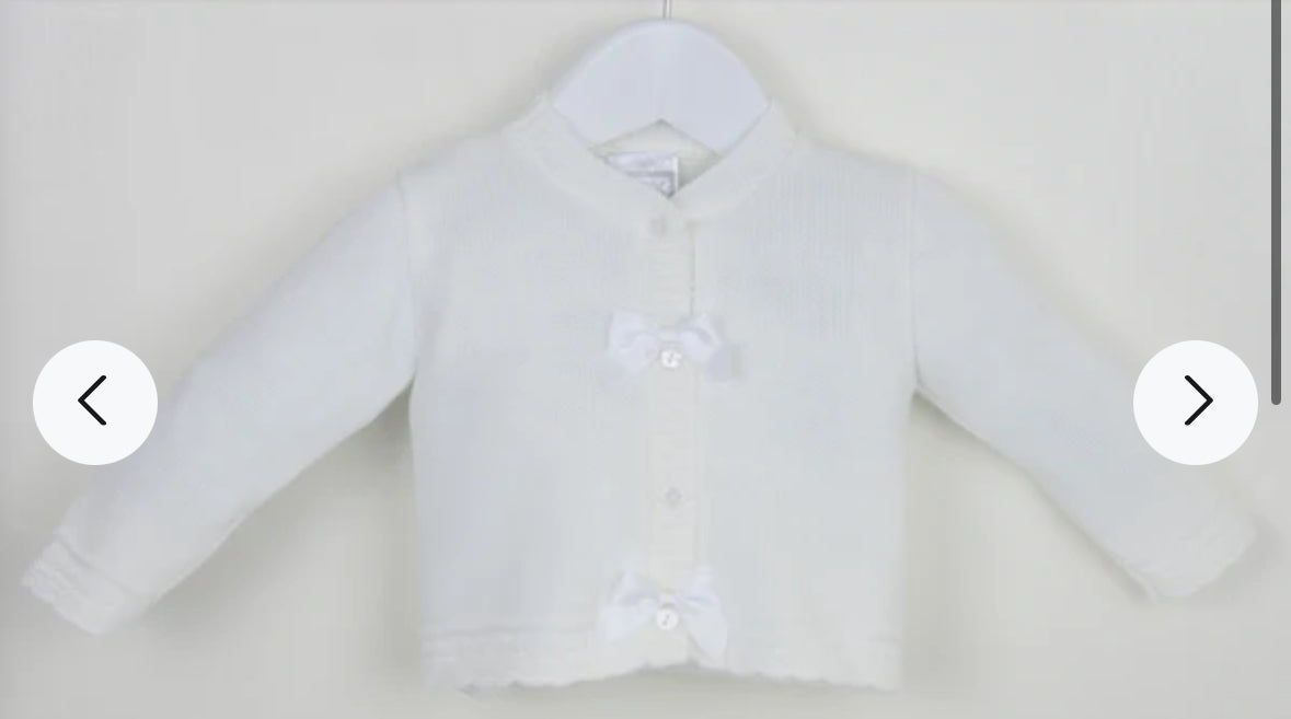 Bow cardigan white